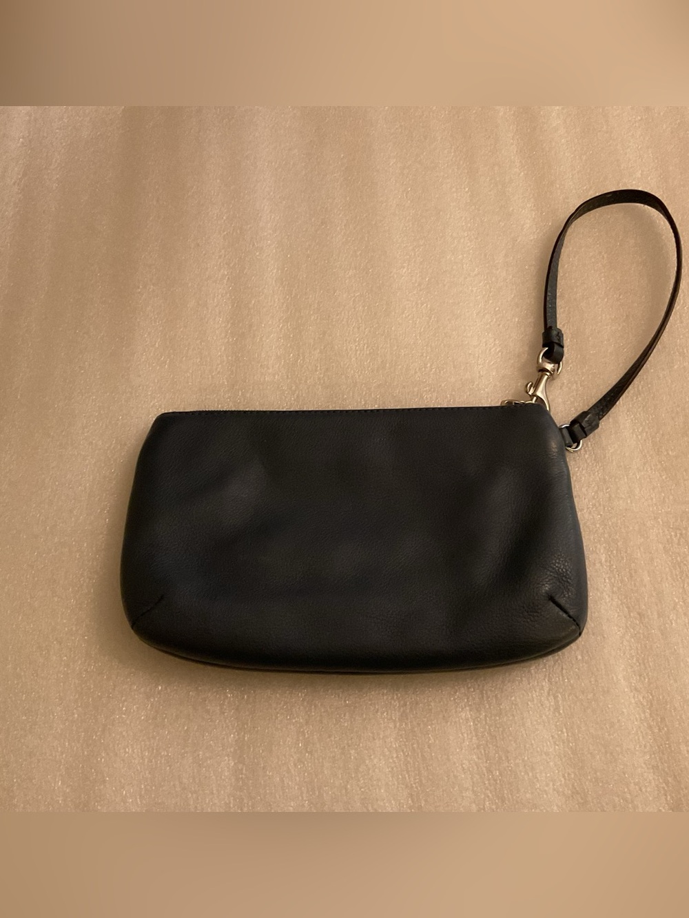 COACH Midnight Navy Leather Wristlet Large Soft Pebbled Leather Quiet Luxury - Picture 14 of 14